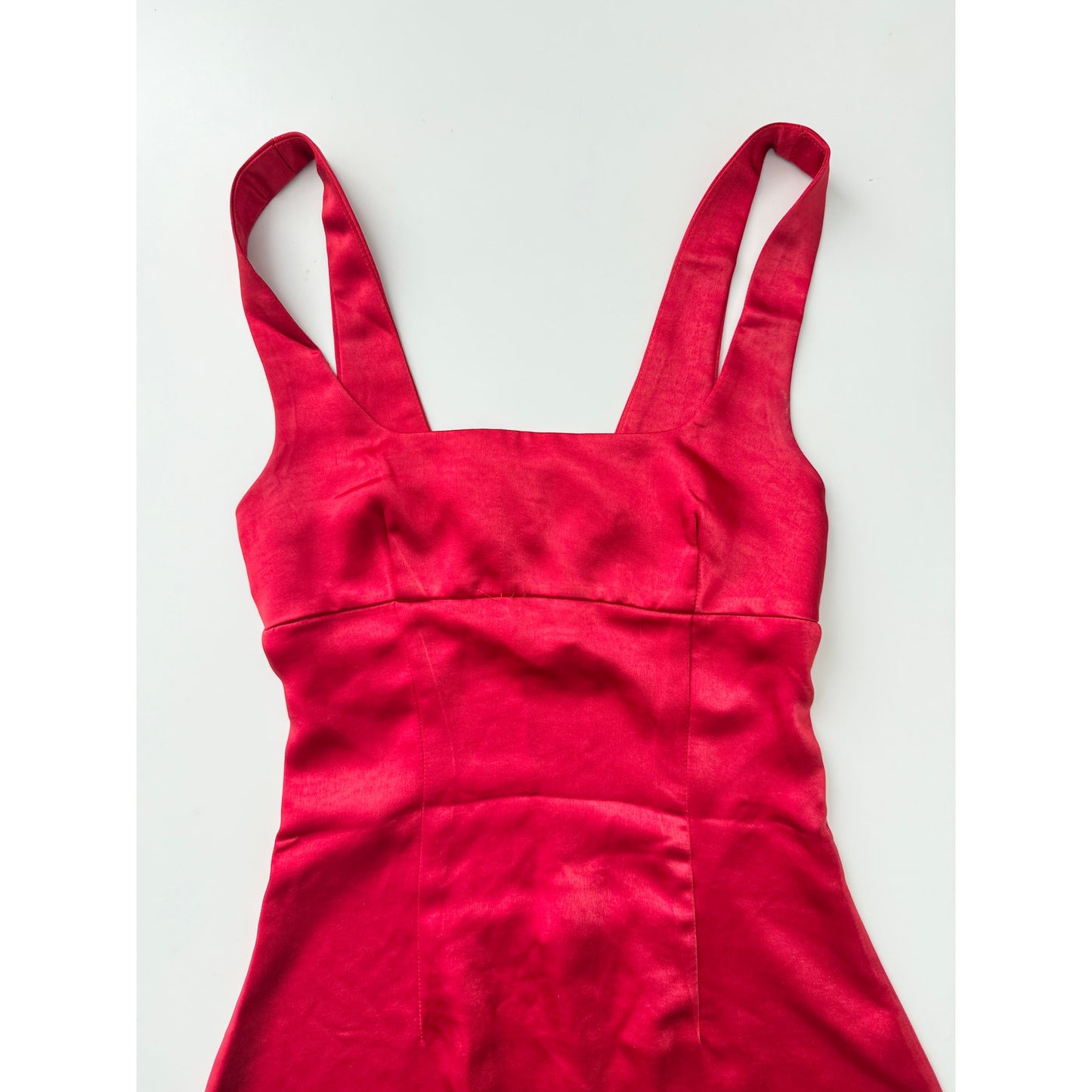 Princess polly red satin squareneck mini dress - size 4