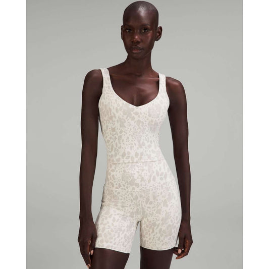 lululemon white leopard align tank - size 4