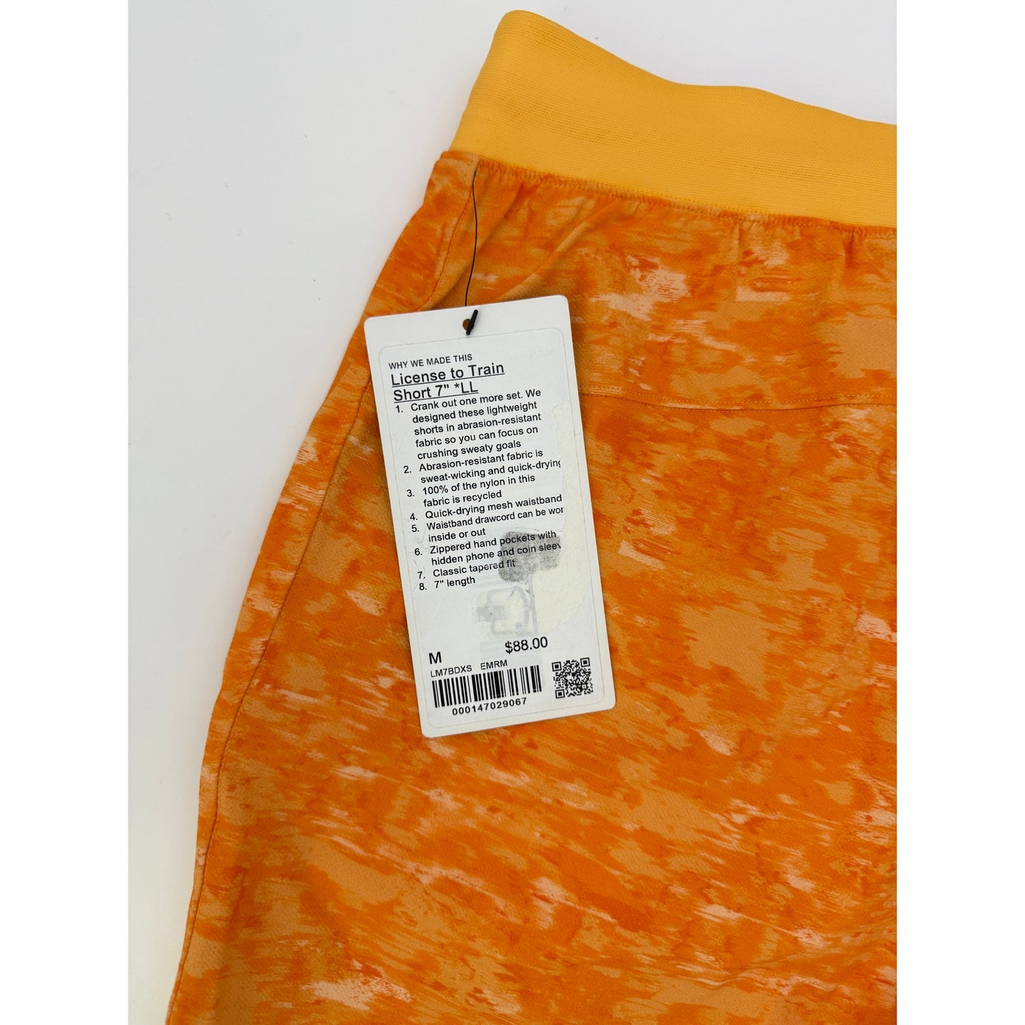 Men's Lululemon License to Train Short - 7" linerless - size medium