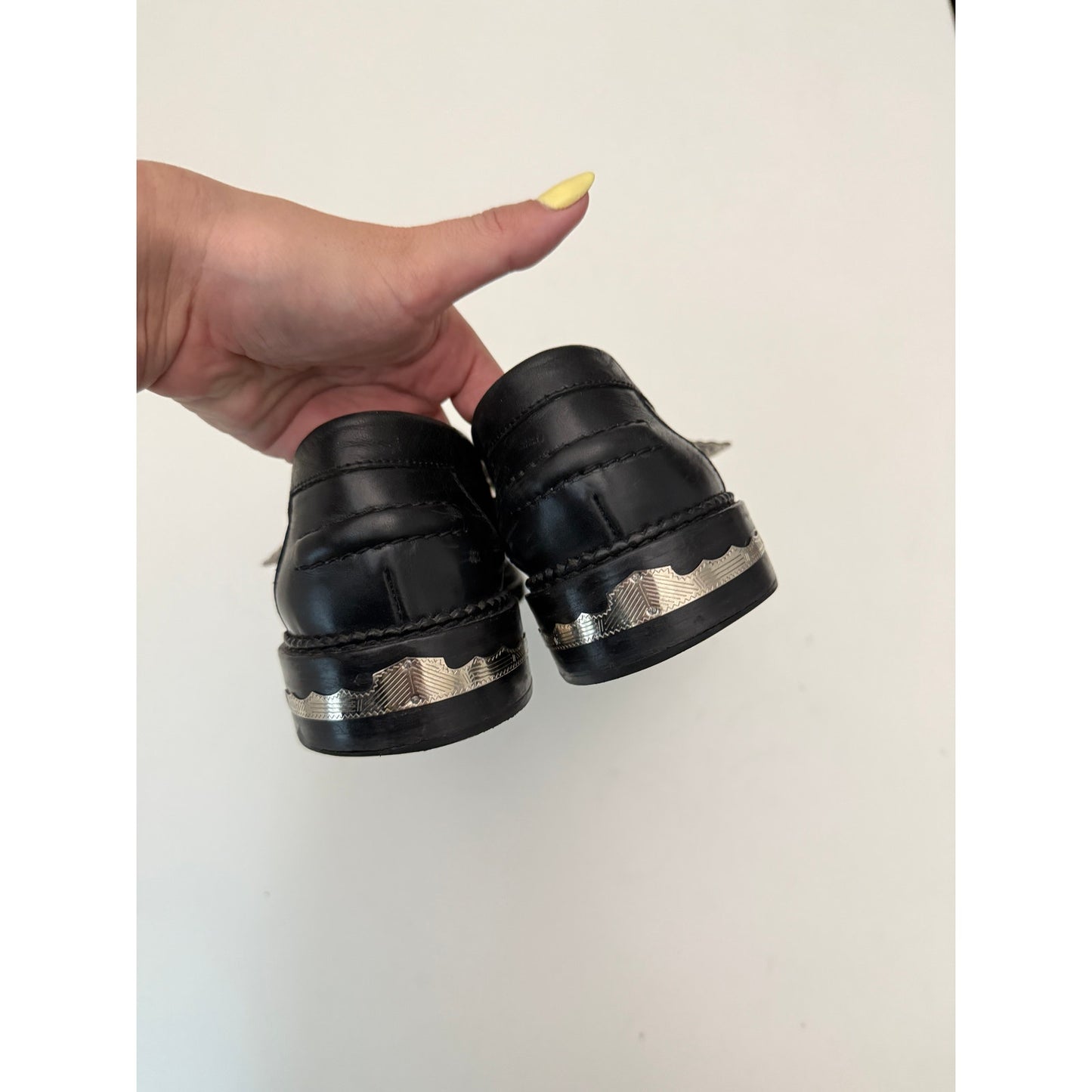 Toga Pulla leather loafers with silver buckles - size 38