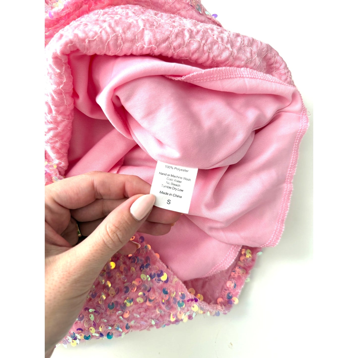 lucy in the sky pink sequin mini dress -size small