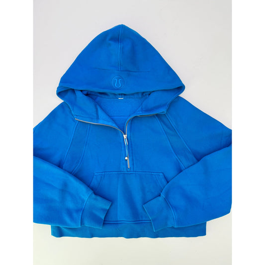 lululemon pipe dream blue scuba 1/2 zip scuba hoodie - size XS/S