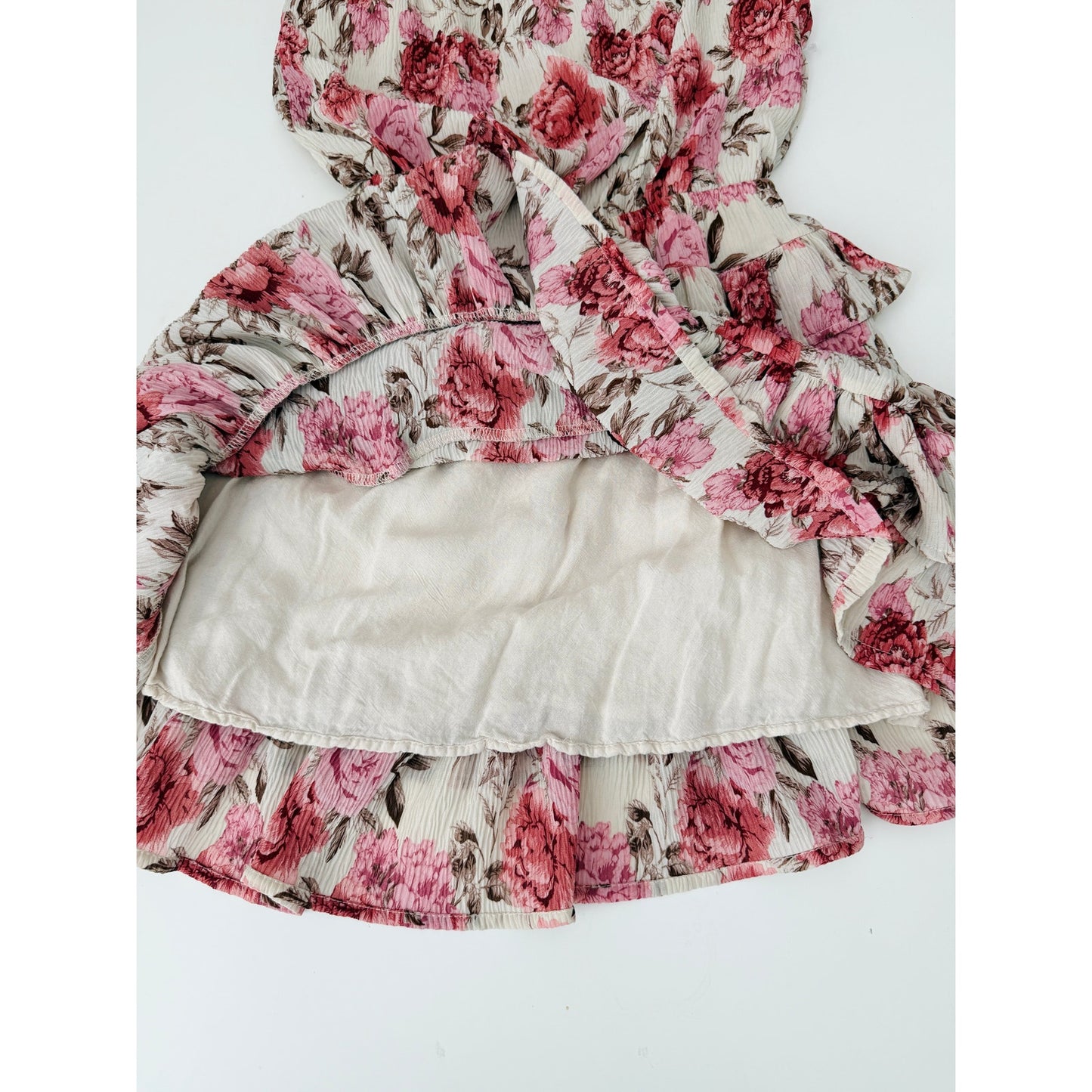 Showpo pink ruffle one shoulder mini dress - size 2