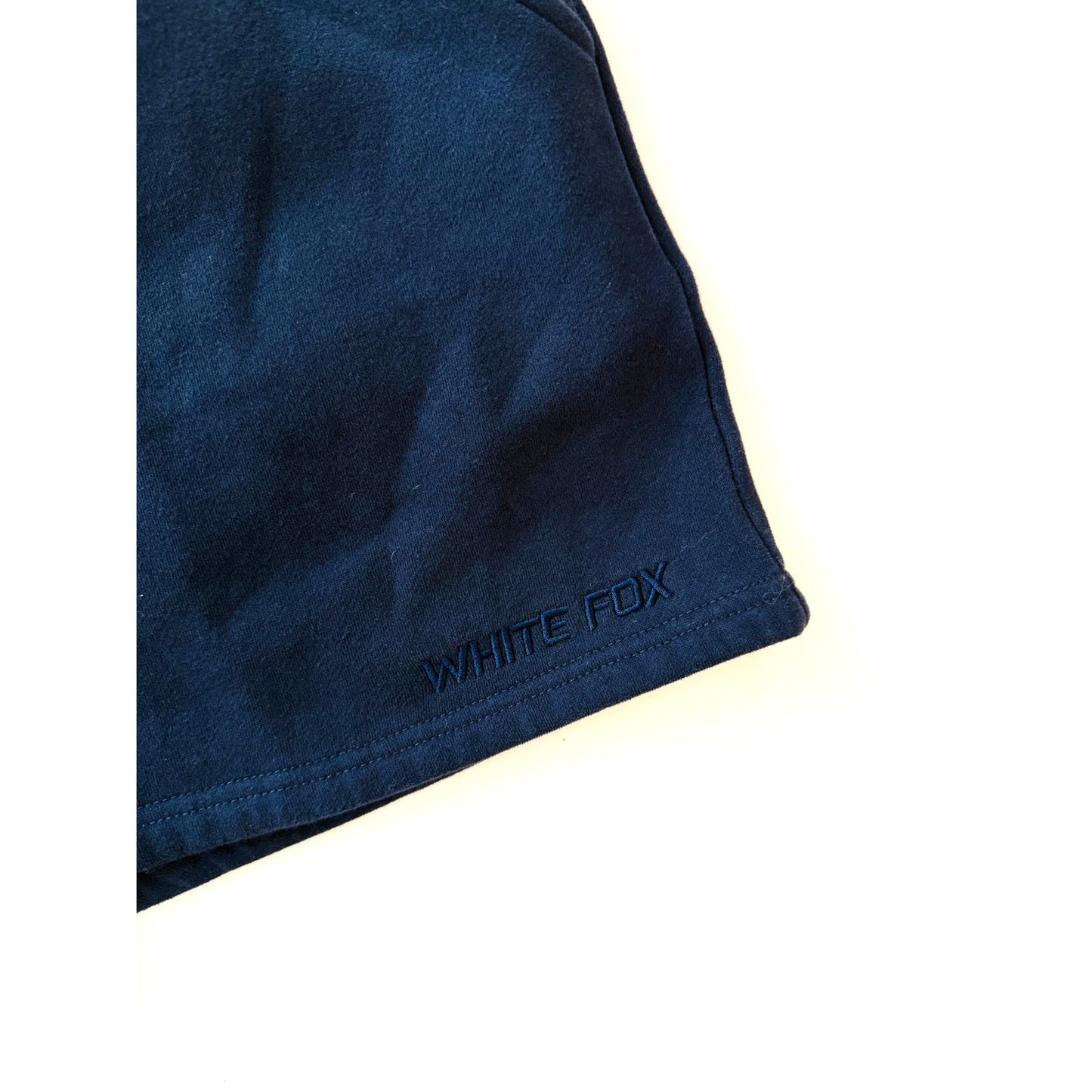 white fox navy blue sweatshorts - size large