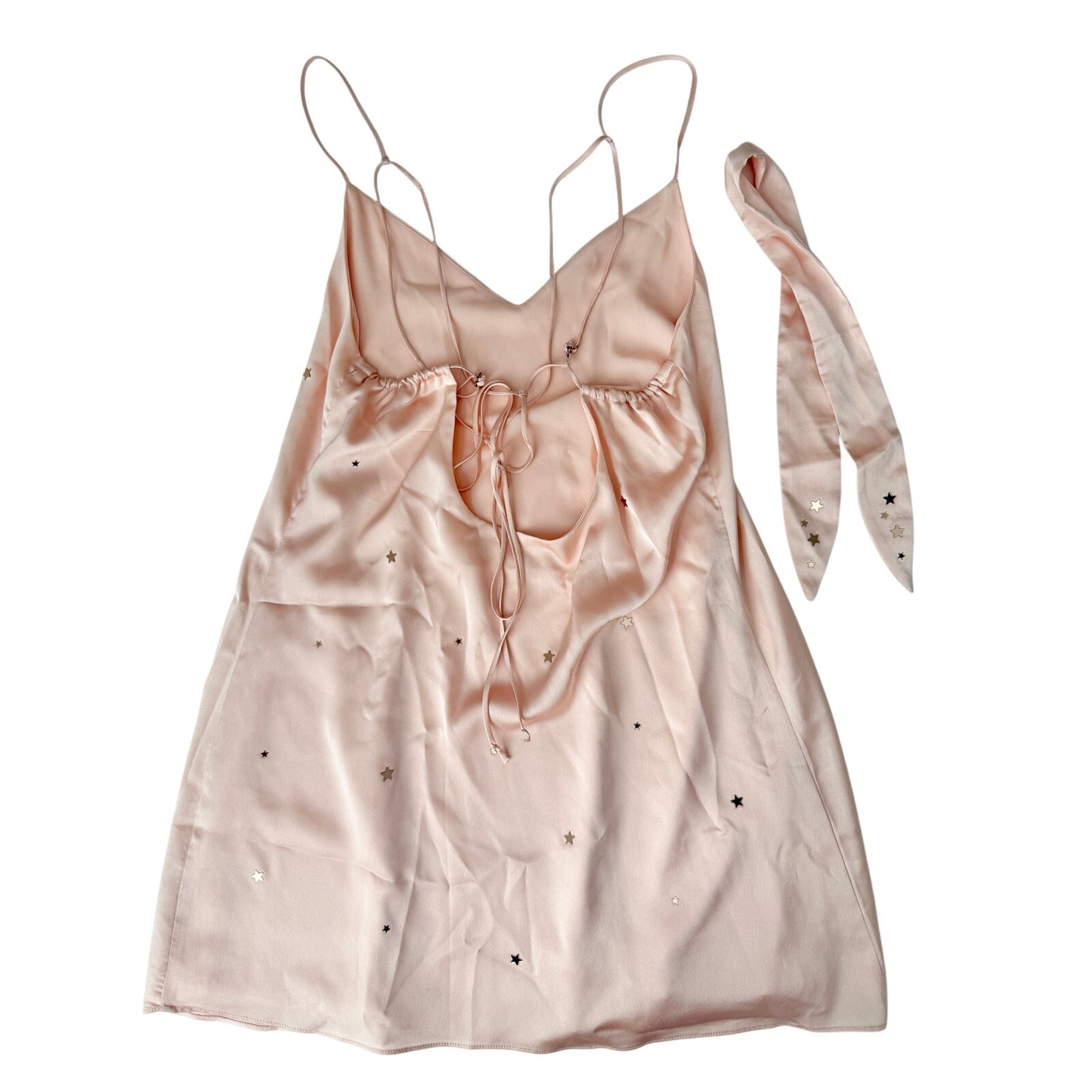 For love and lemons pink satin slip dress - size small