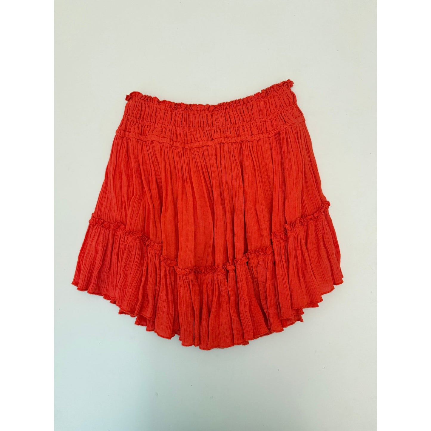 Free people hooked on you red ruffle mini skirt - size XS