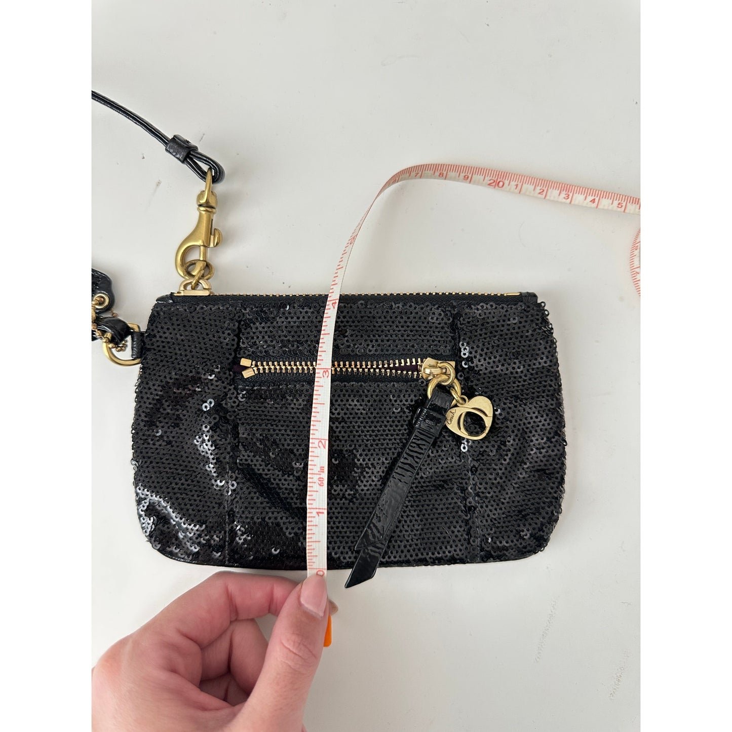 Coach poppy wristlet - black sequin