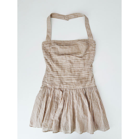 Abercrombie and fitch checkered halter mini dress - size small