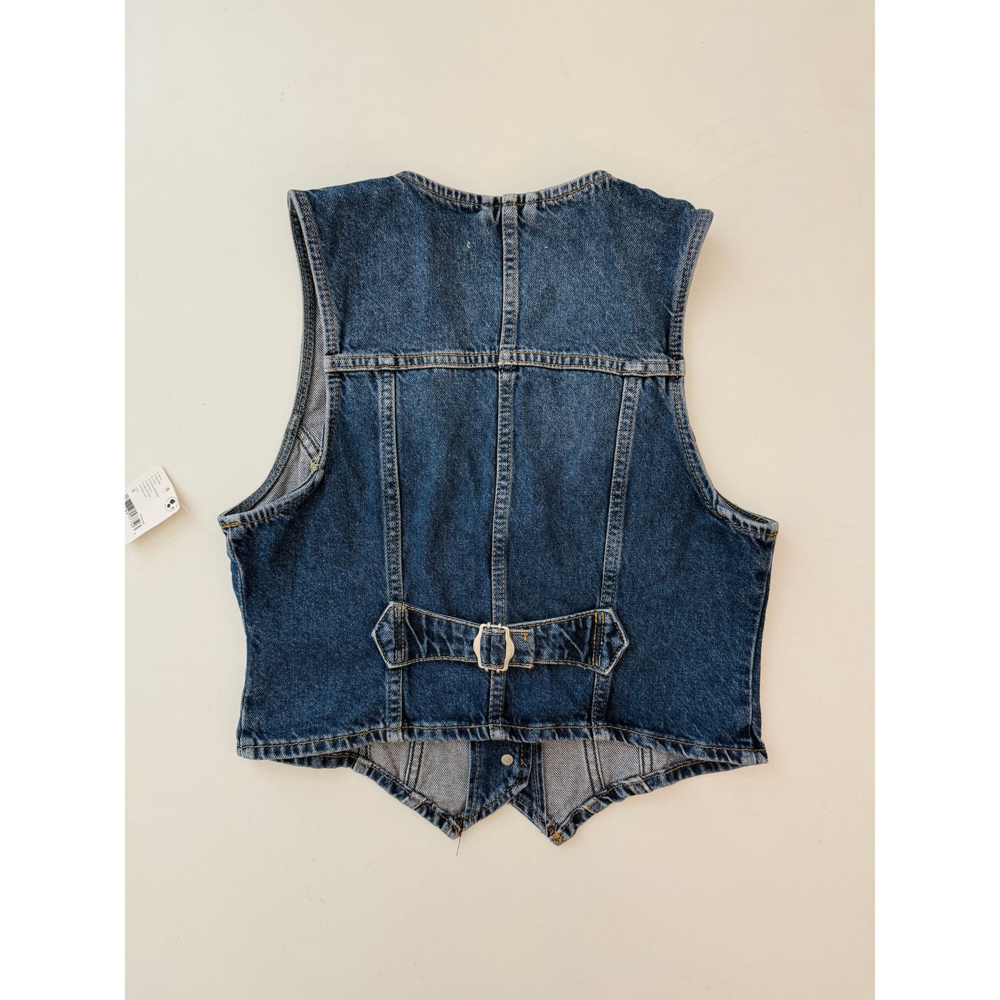 free people tate denim vest - size small
