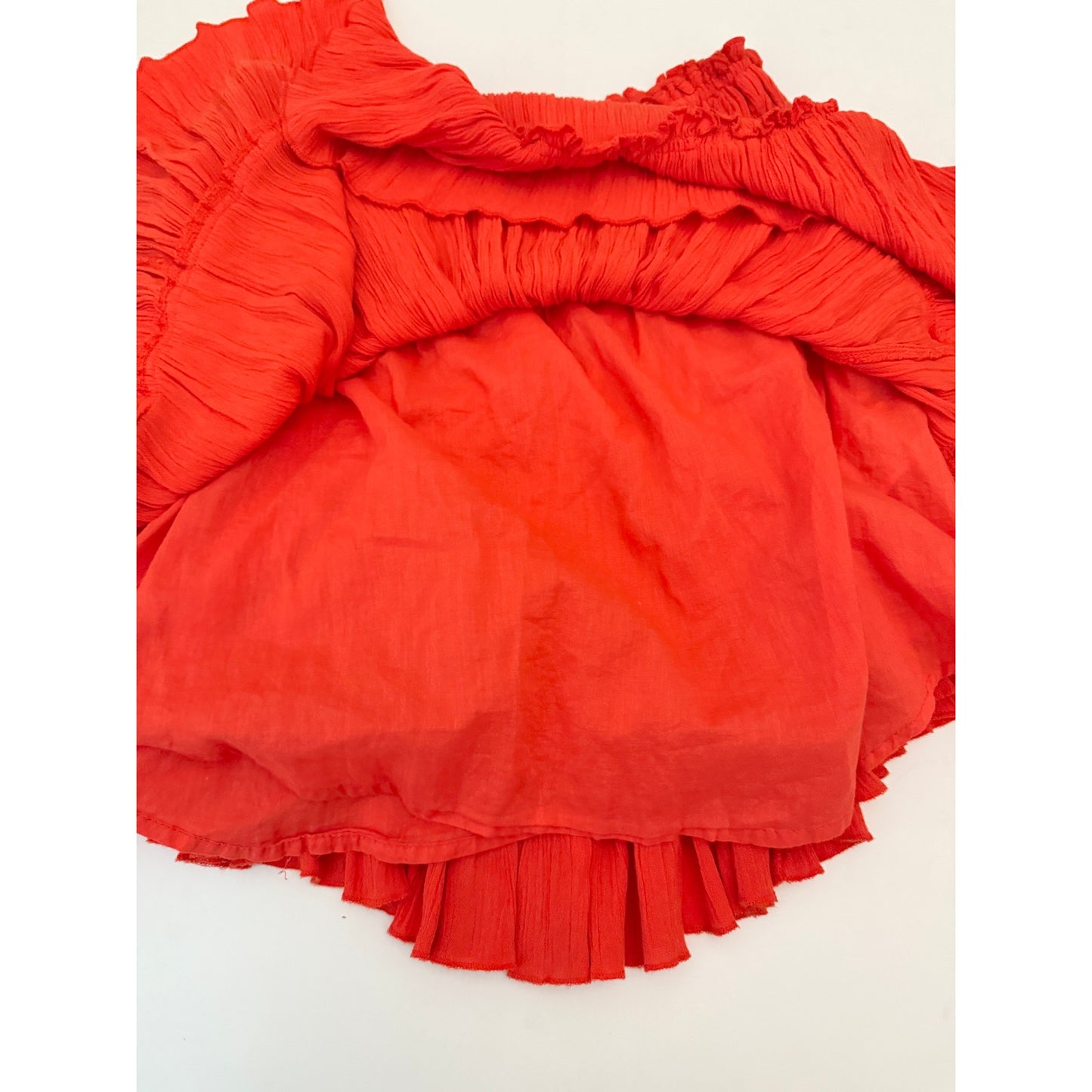 Free people hooked on you red ruffle mini skirt - size XS