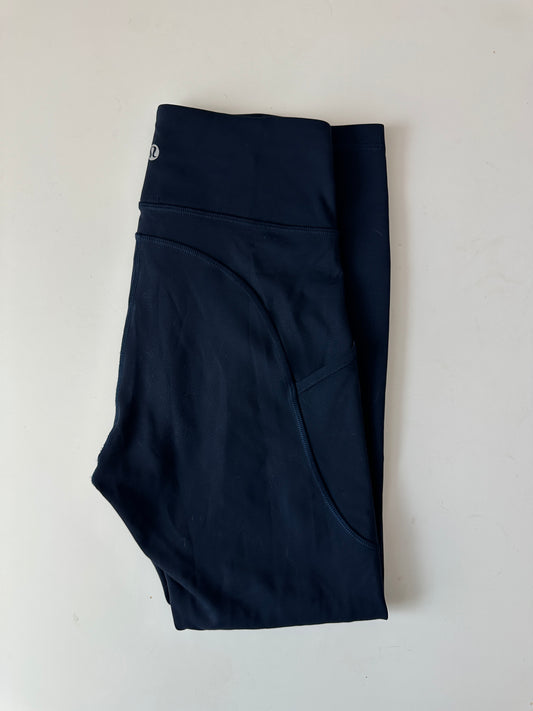 lululemon navy wunder train high rise leggings (size 6, 25")