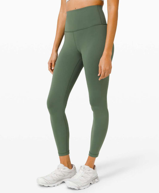 lululemon green drop wunder train high rise leggings (size 0, 25")