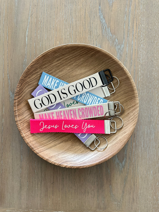Christian wristlet keychain