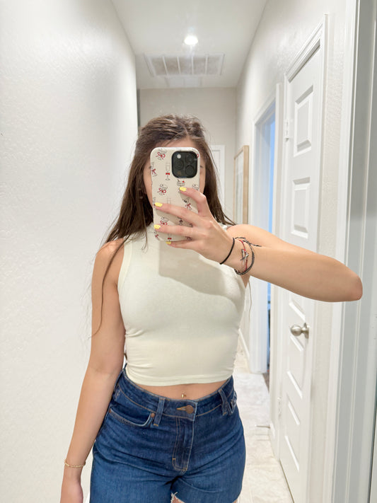 skims ivory cotton jersey tank top  (size XS)