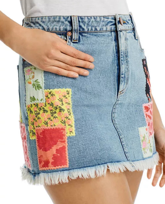Alice + Olivia high rise patchwork skirt (size 26)