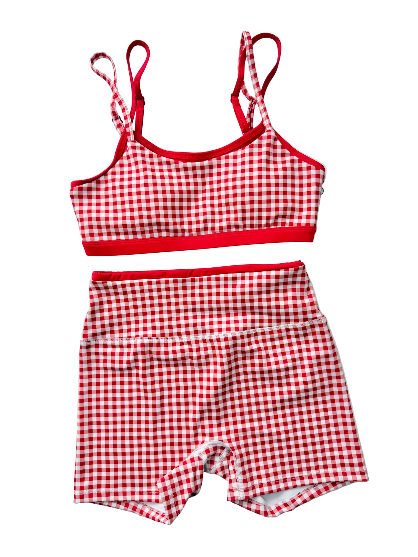 Red Gingham Double Layered Set