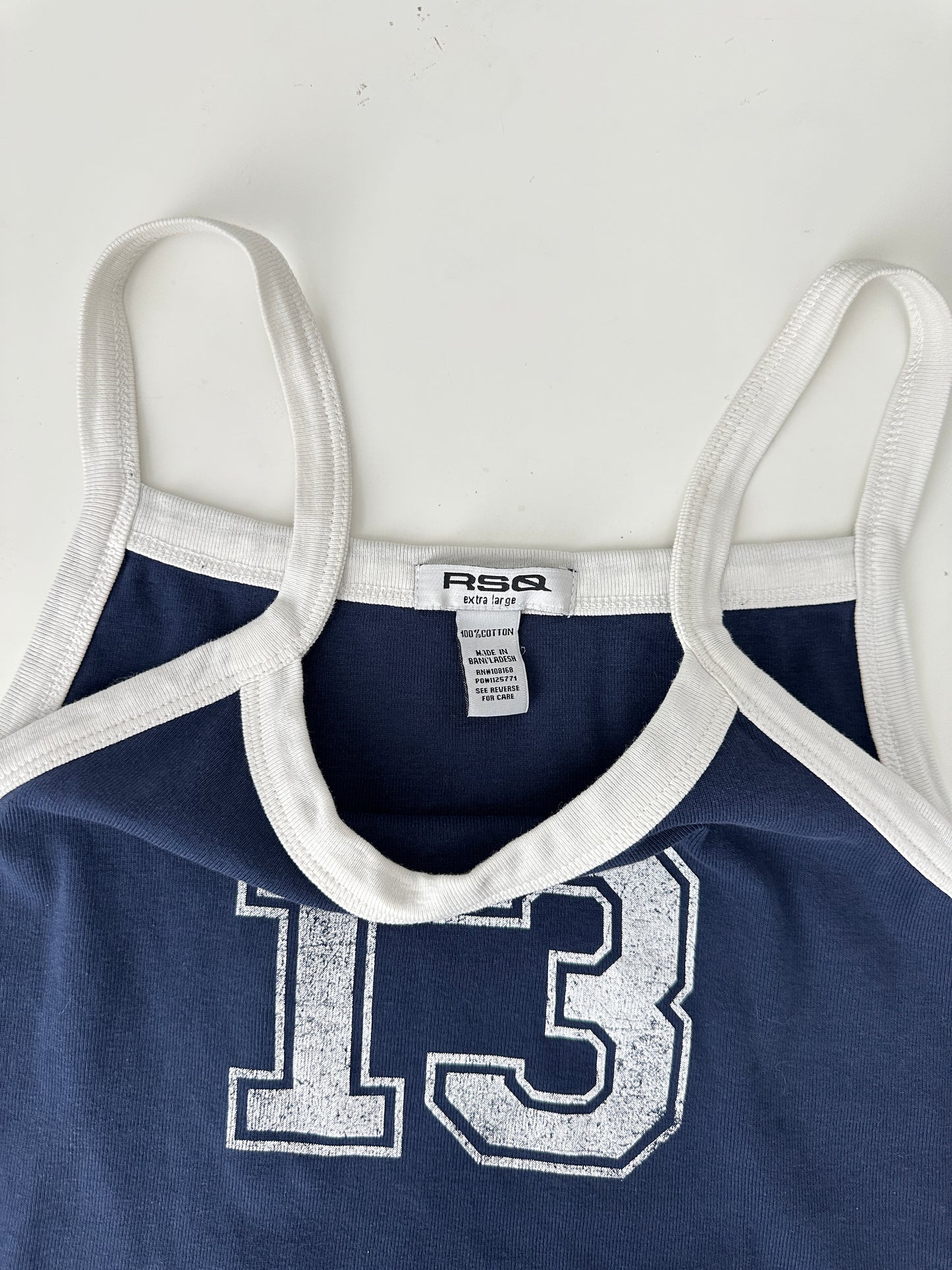 RSQ navy #13 tank top (size XL)