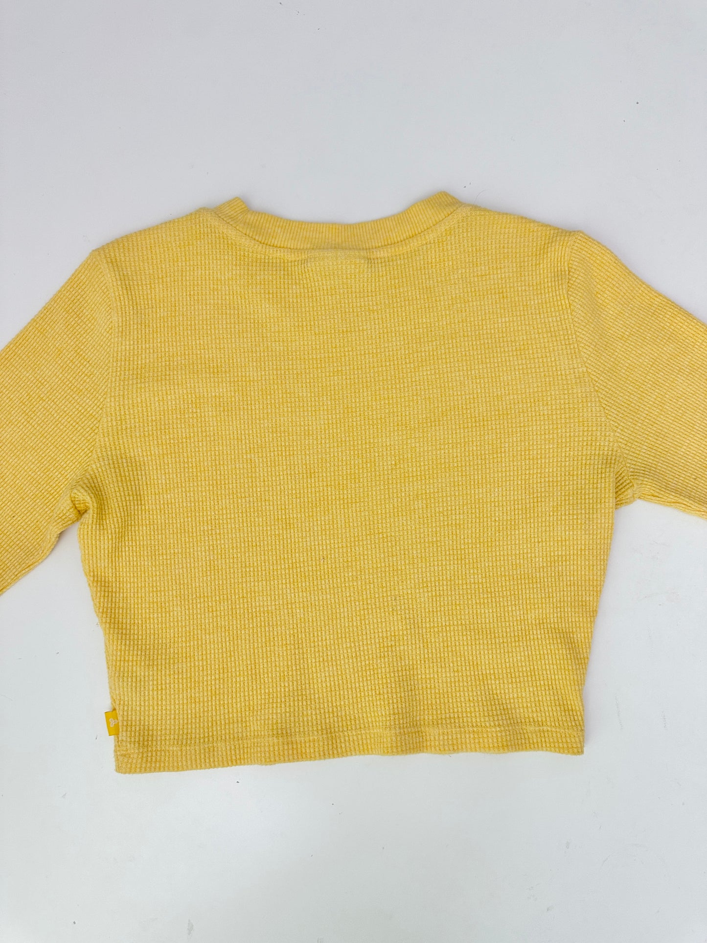 aritzia tna yellow waffle knit long sleeve (size large)