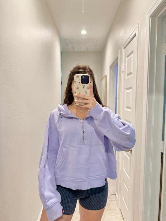 lululemon lilac smoke 1/2 zip scuba hoodie - size XL/XXL