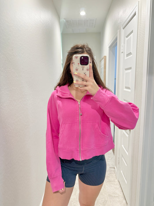 Lululemon sonic pink scuba full zip hoodie- Size XS/S