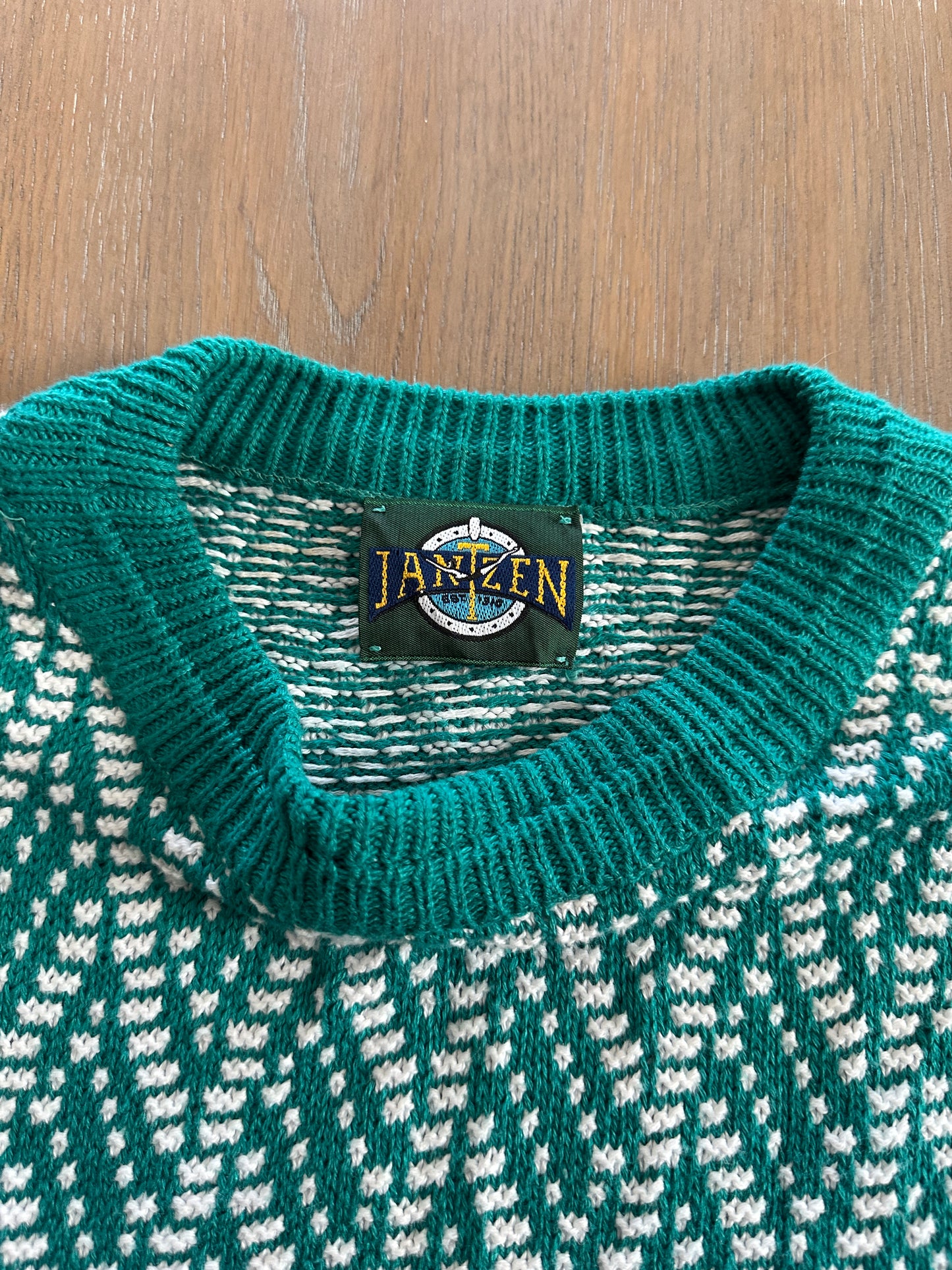 vintage teal knit sweater (size medium)