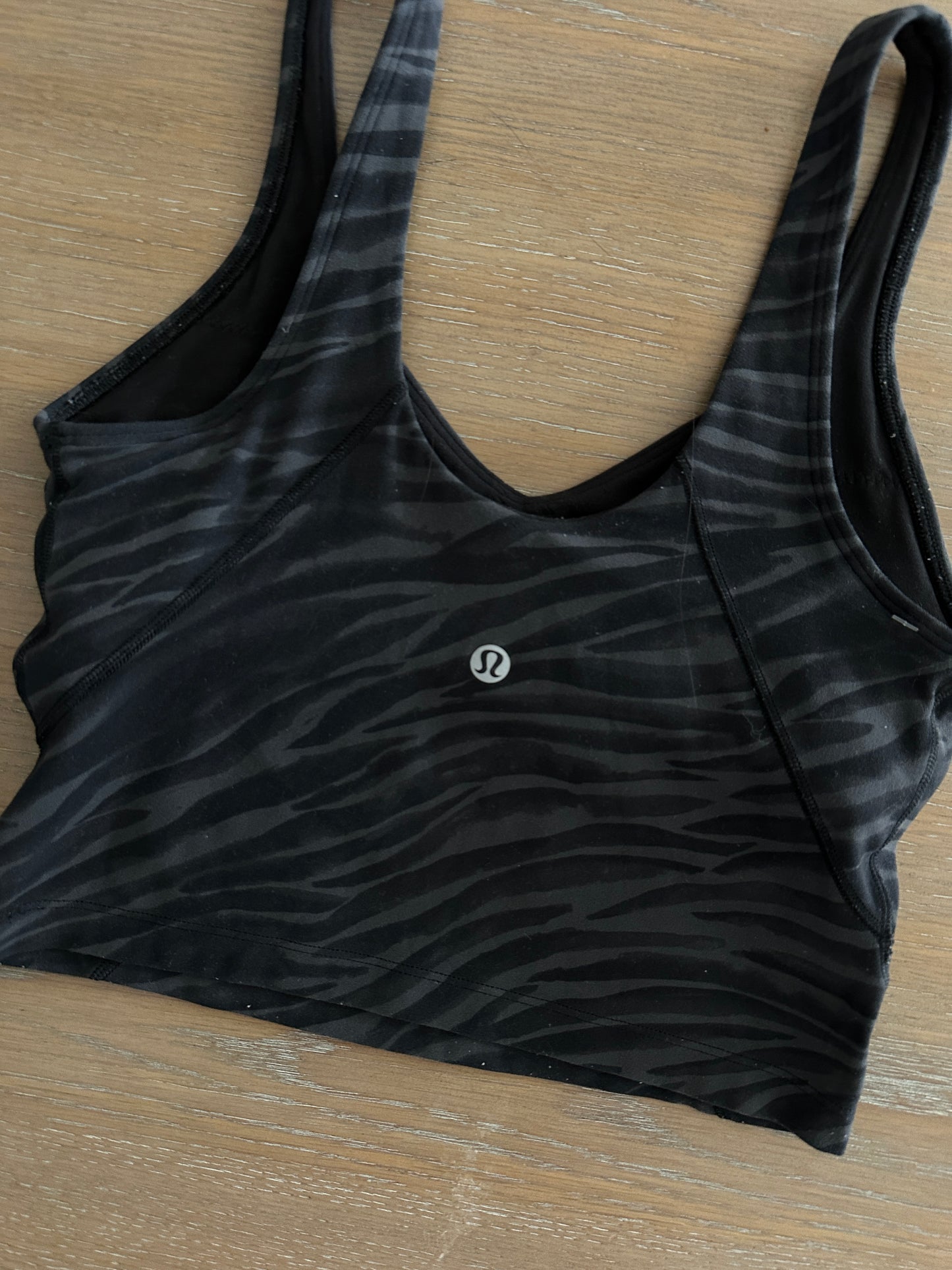 lululemon zebra print cropped align tank (size 4)