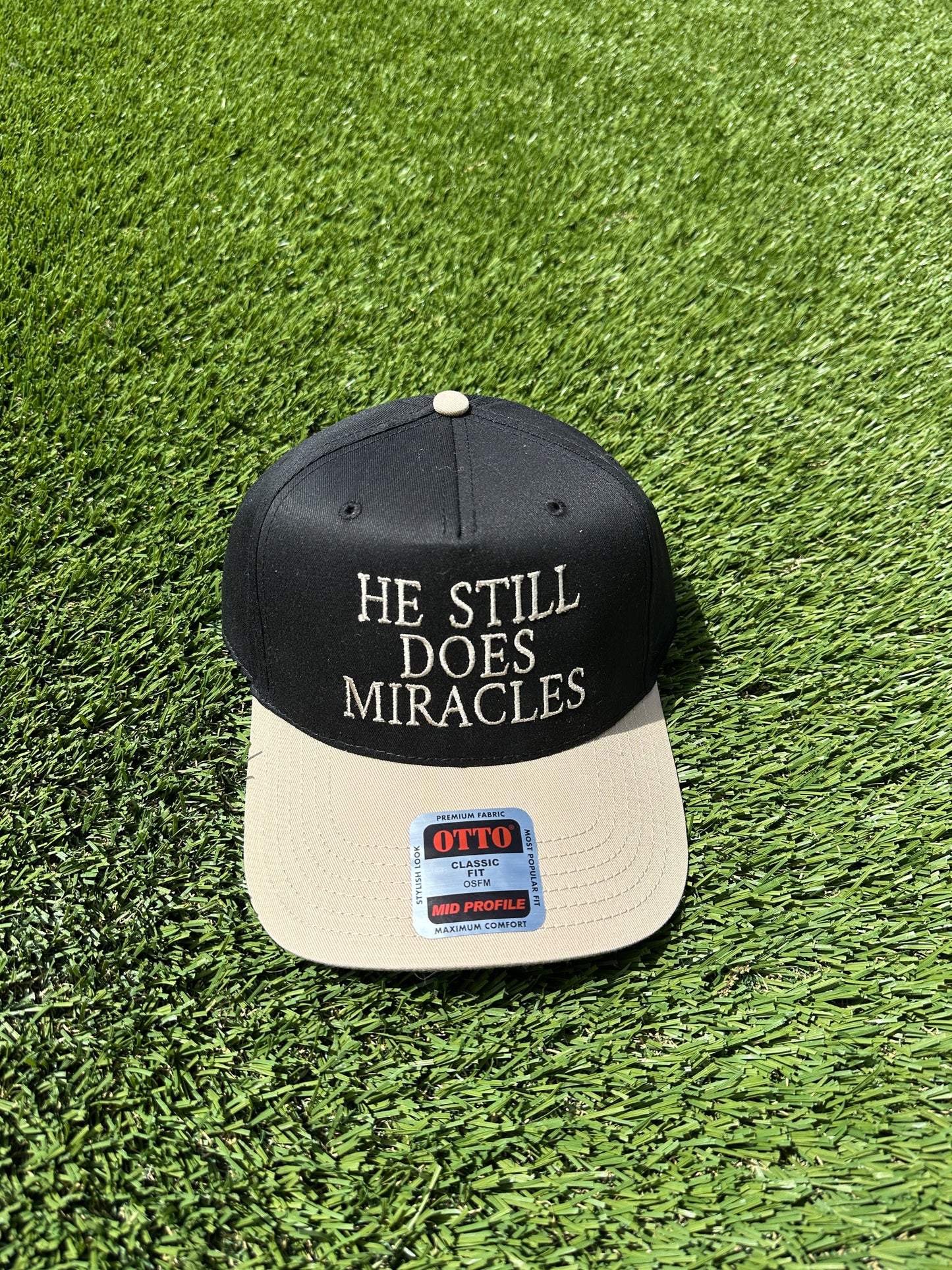 he still does miracles embroidered trucker hat