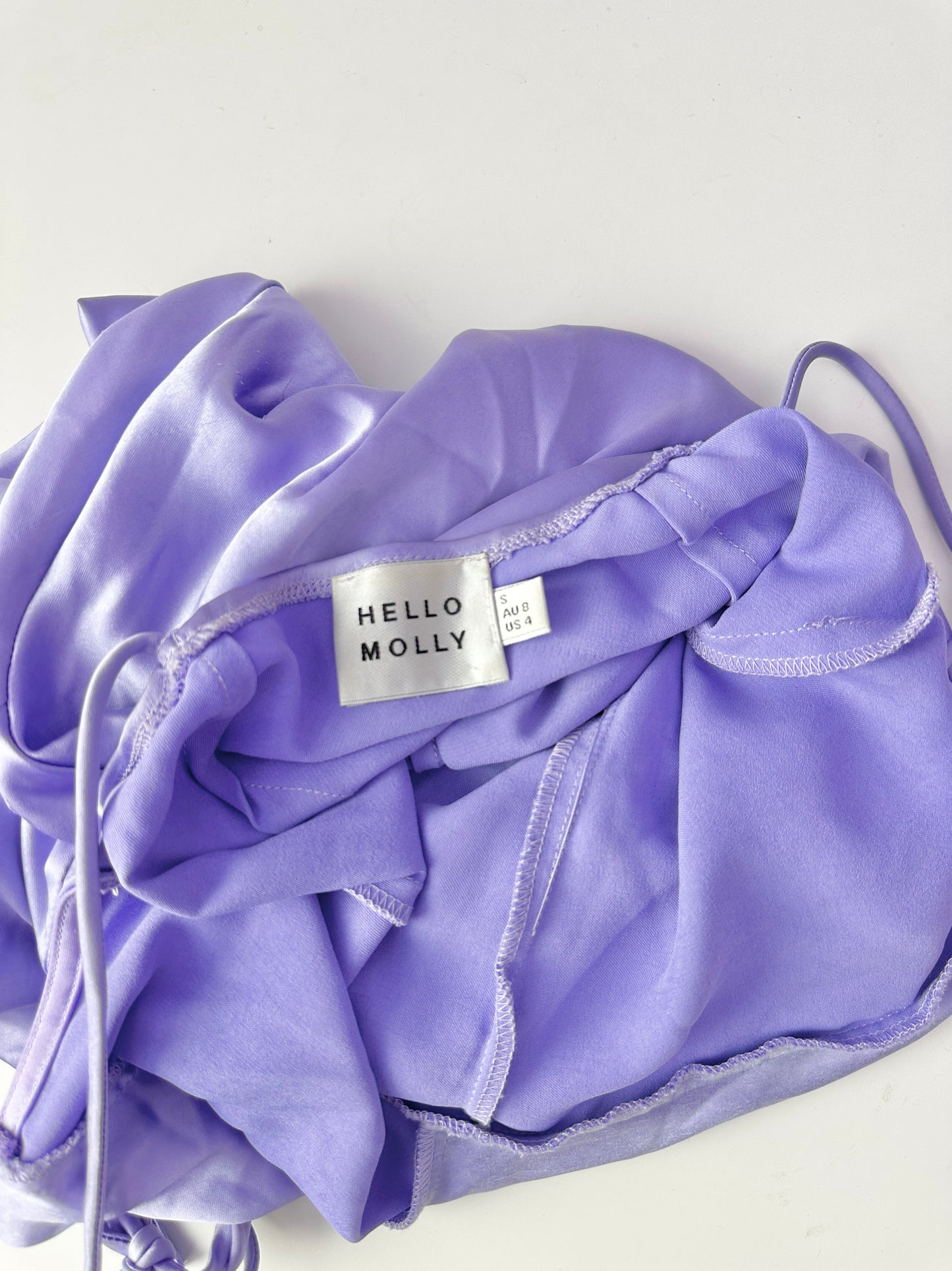 hello molly purple satin maxi dress (size 4)