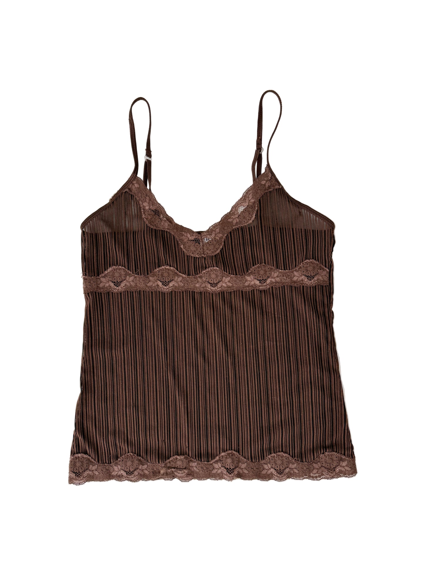 Rampage brown lace cami tank top - size small