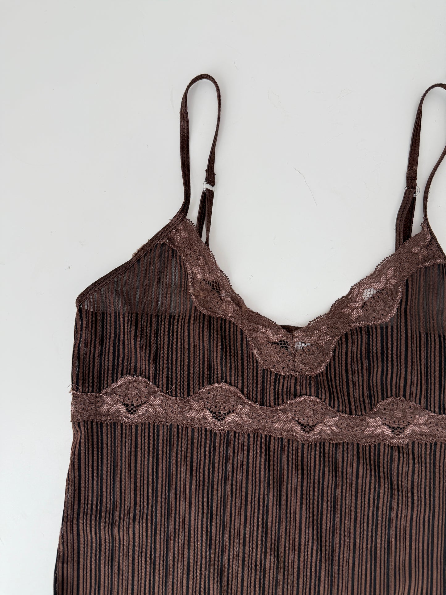 Rampage brown lace cami tank top - size small