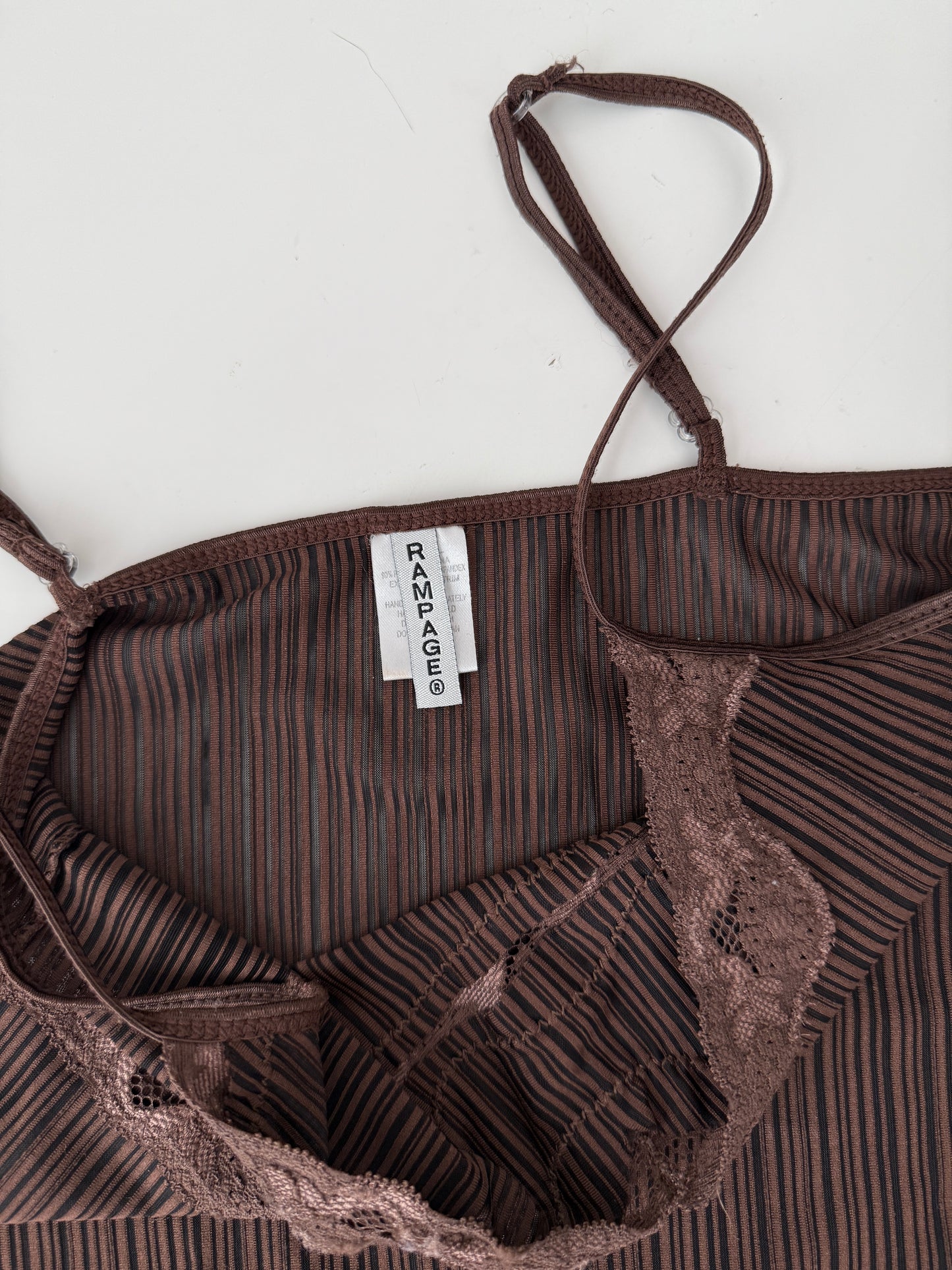 Rampage brown lace cami tank top - size small