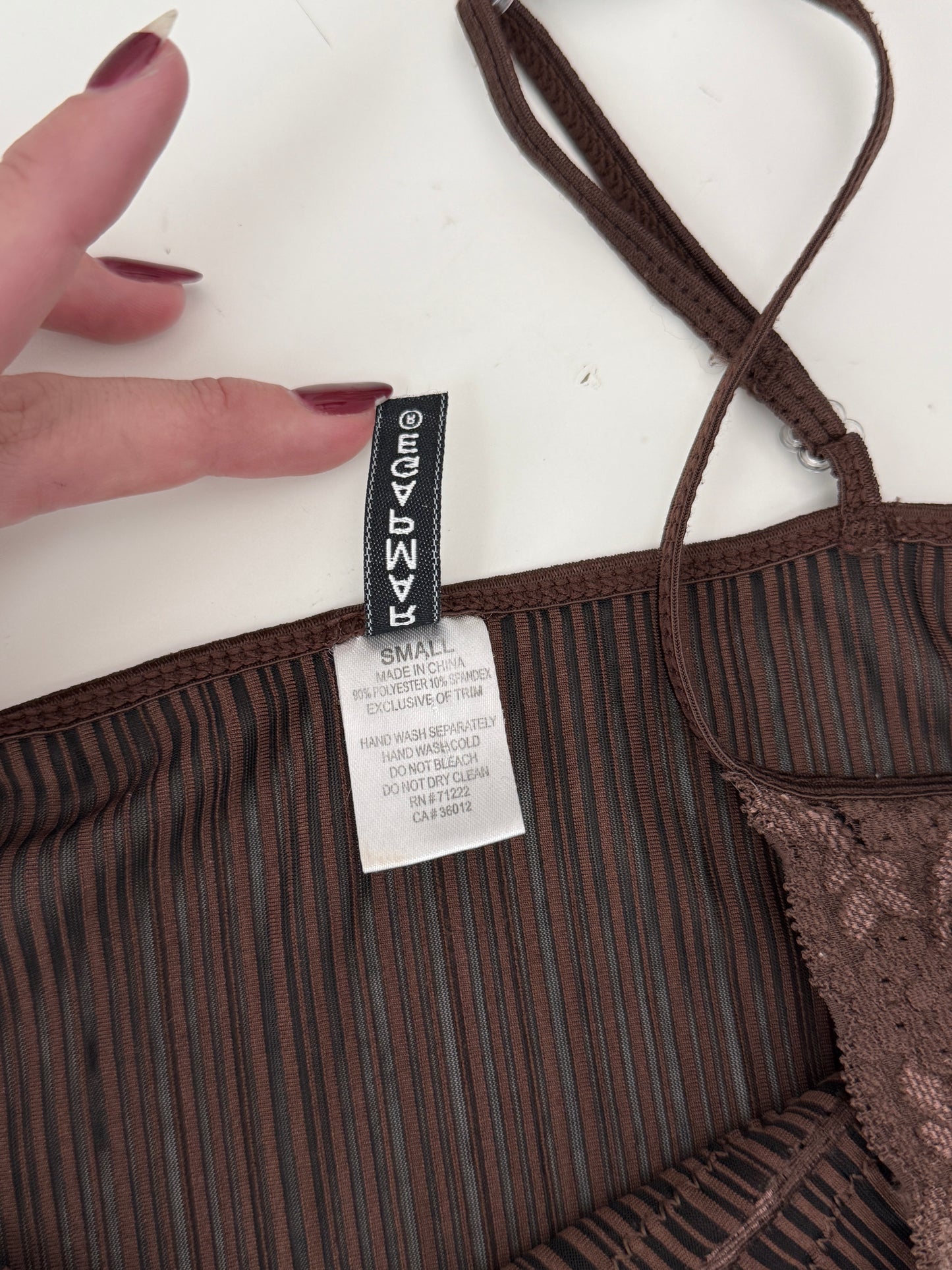 Rampage brown lace cami tank top - size small