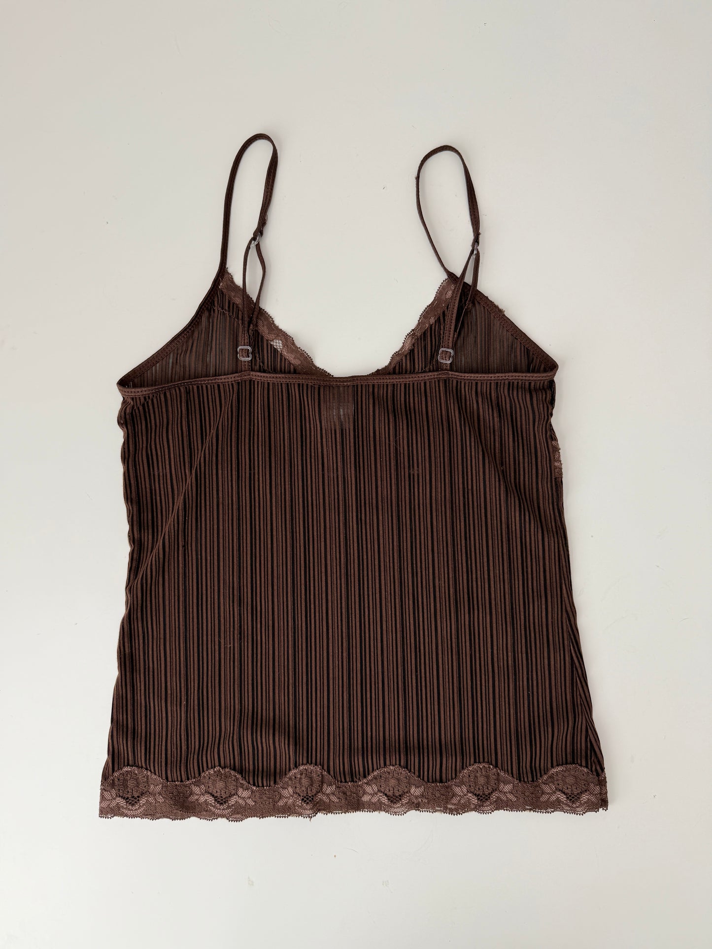 Rampage brown lace cami tank top - size small