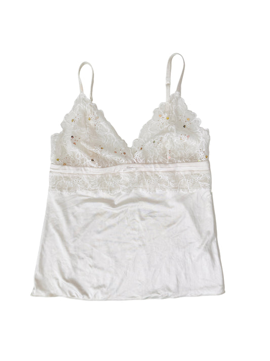 VS angels white lace cami tank top - size medium