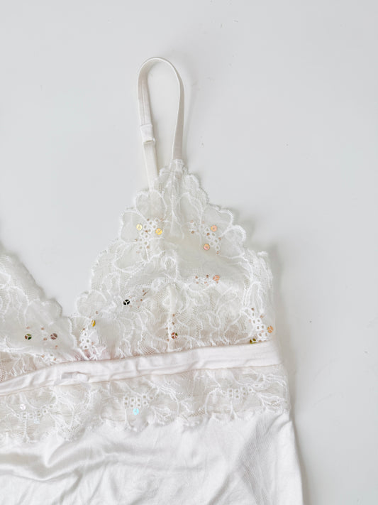 VS angels white lace cami tank top - size medium