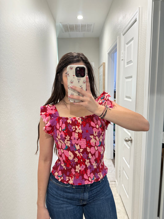 free people smocked tank top (size xsmall)