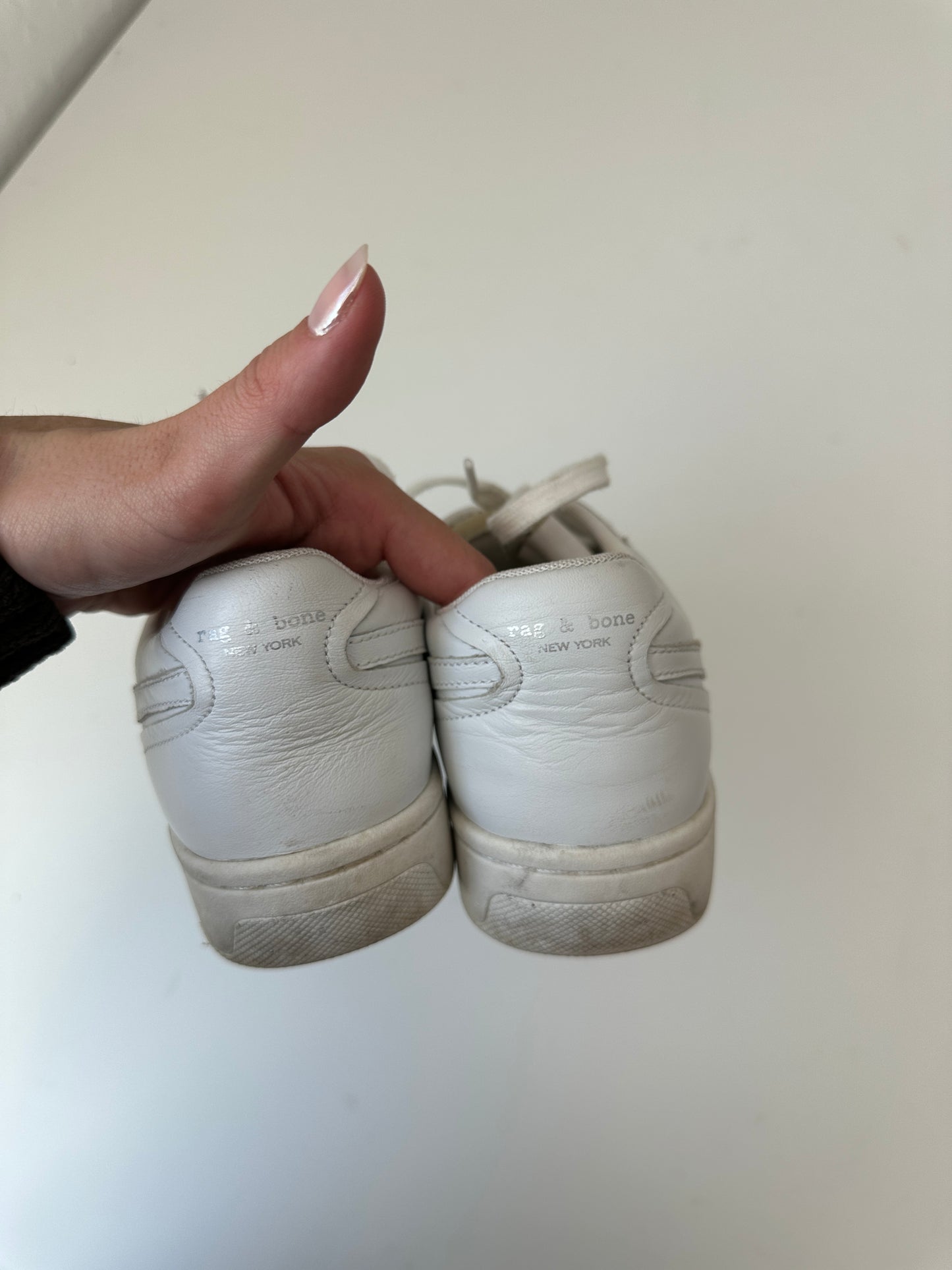 rag n bone white retro court leather sneaker (size 38 / US 8)