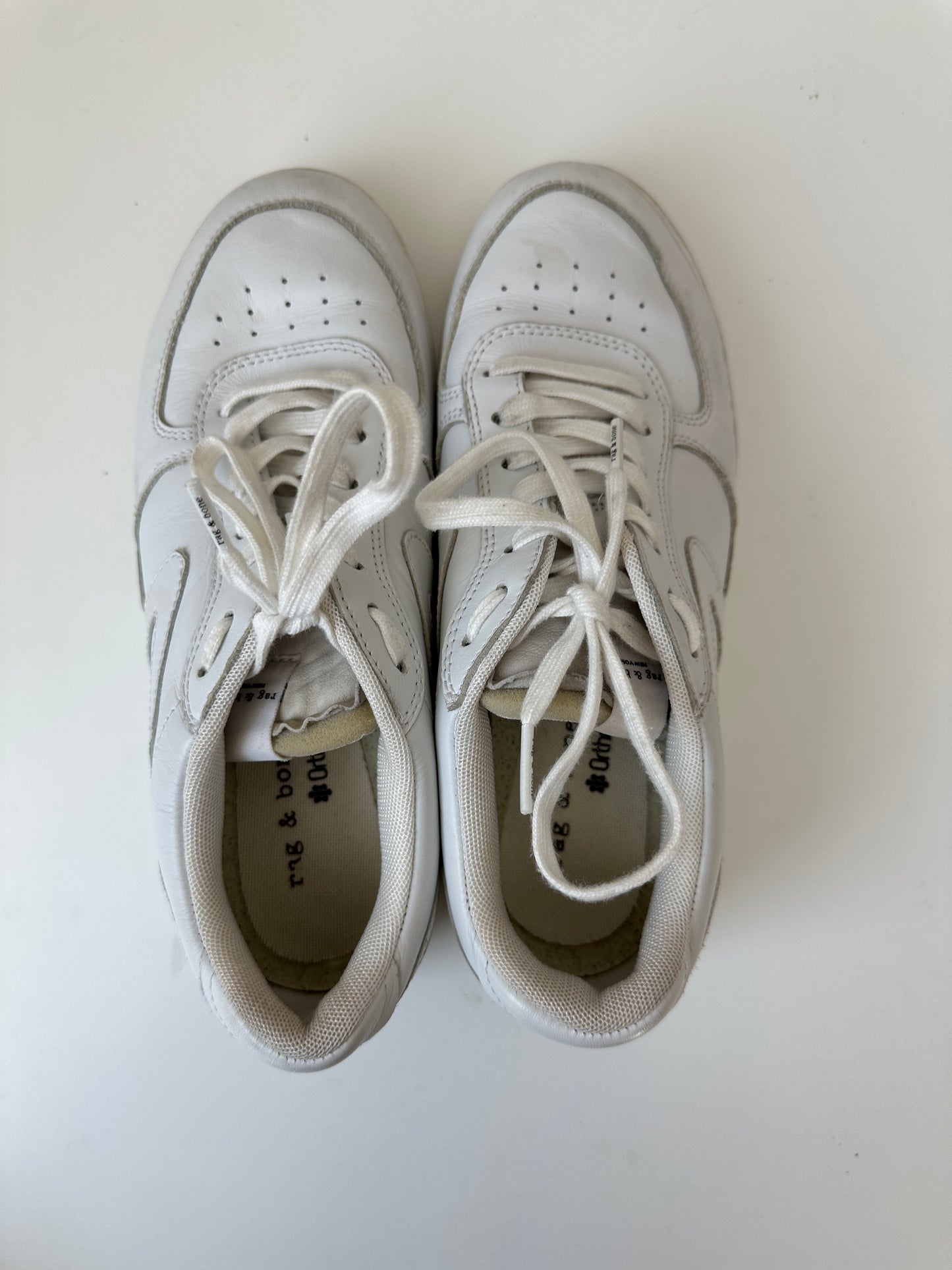 rag n bone white retro court leather sneaker (size 38 / US 8)