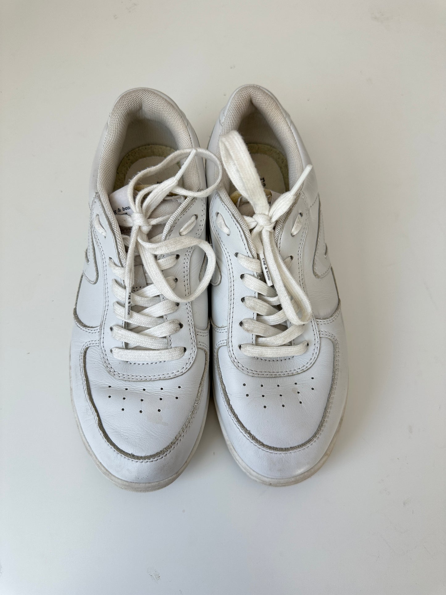 rag n bone white retro court leather sneaker (size 38 / US 8)