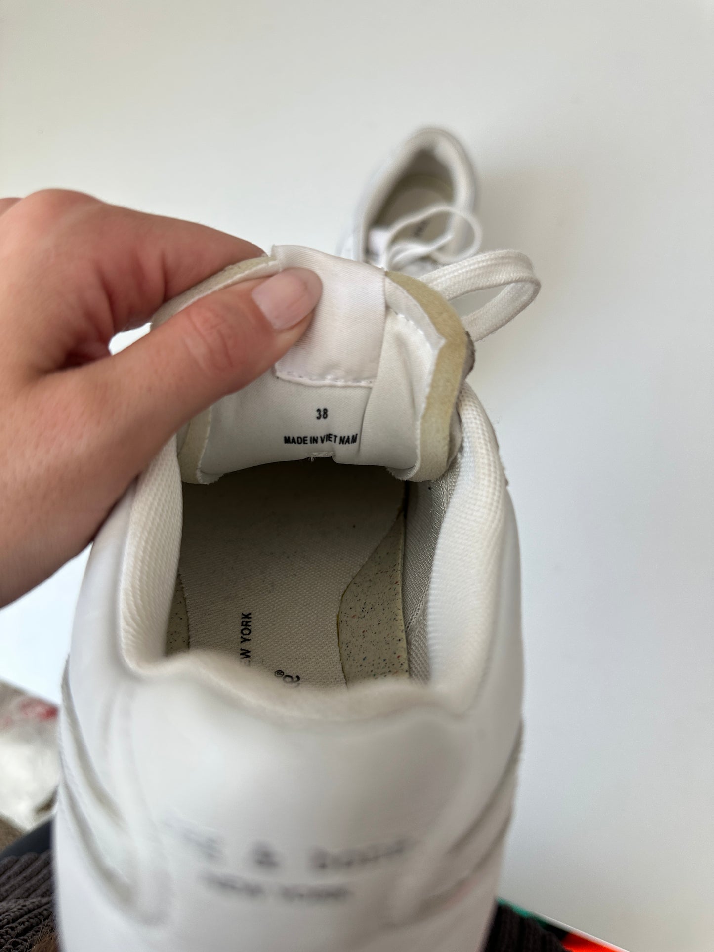 rag n bone white retro court leather sneaker (size 38 / US 8)