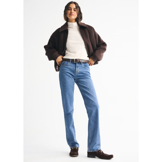 Abercrombie 90's straight mid rise - curve love 4/27 regular