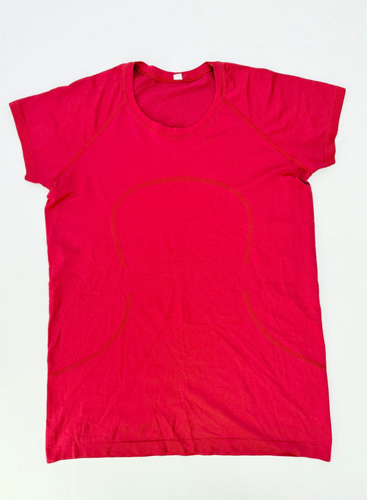 lululemon red short sleeve swifty tech 2.0 - size 14