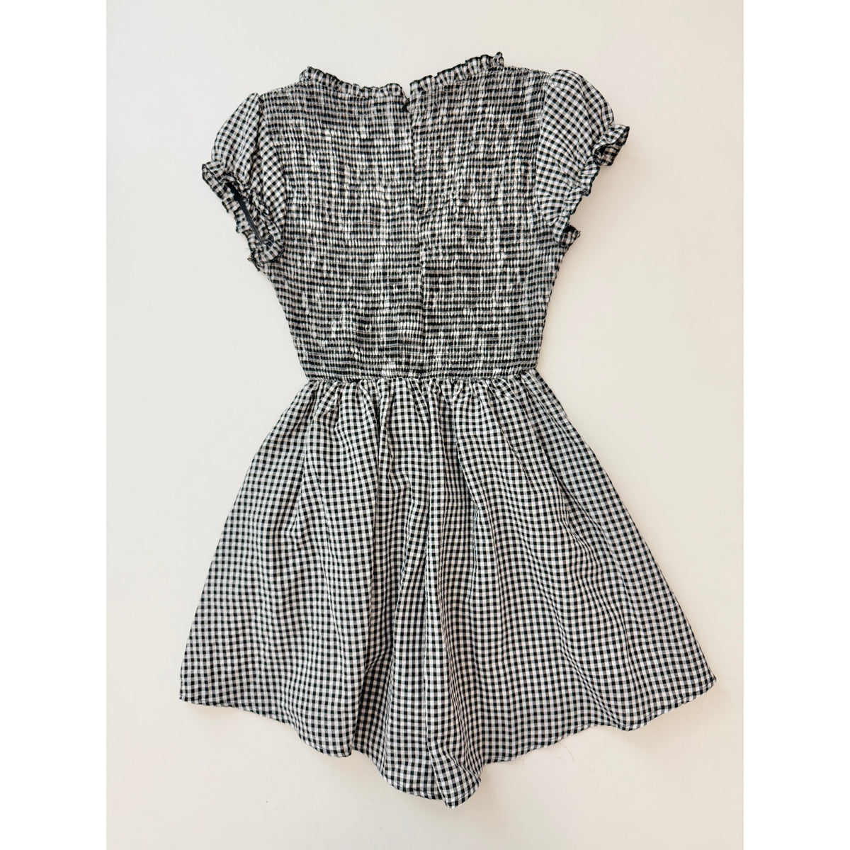Princess Polly black ginham smocked romper - size 6