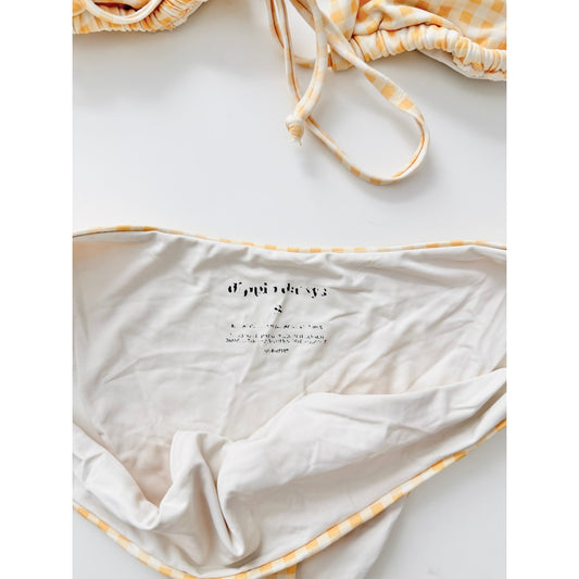 dippin daisys yellow gingham bikini set - size small
