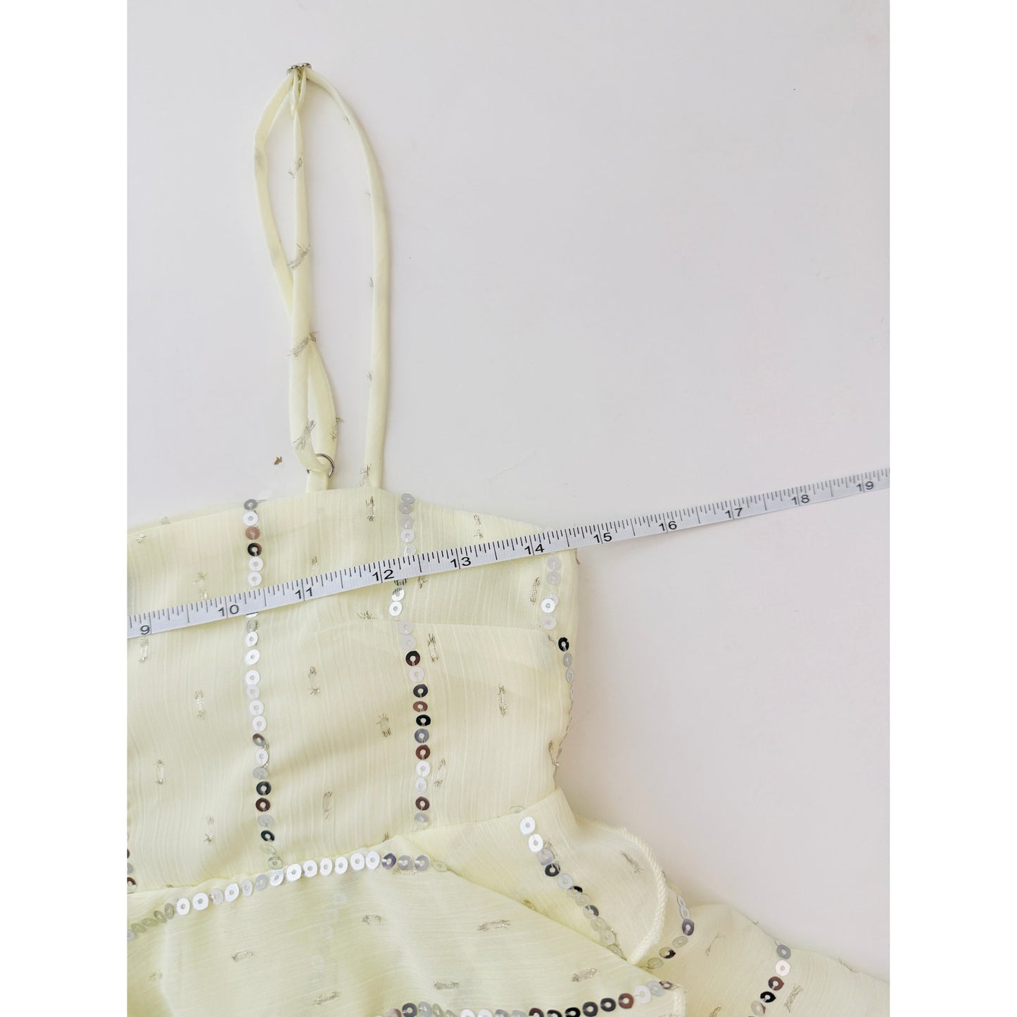 zara butter yellow sequin tank top - size XS