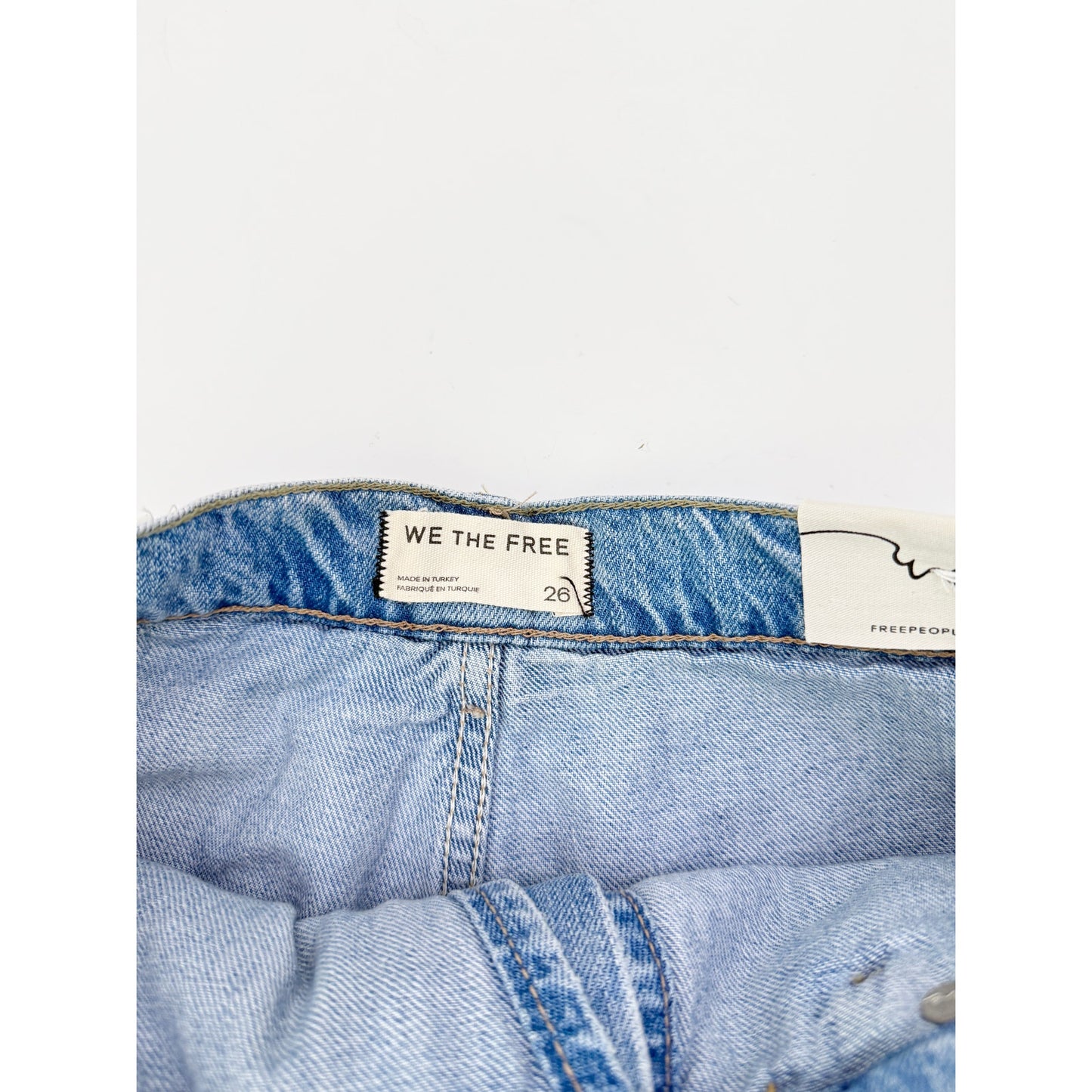 Free people denim mini skirt with shorts - size 26