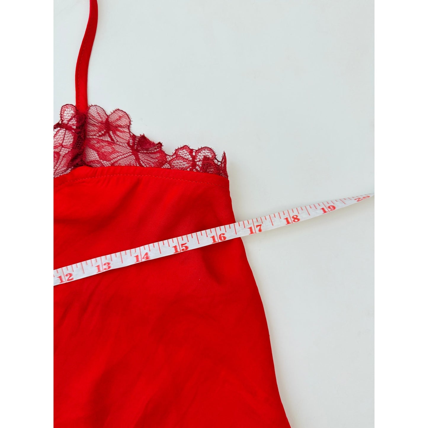 free people red satin lace cami - size xsmall