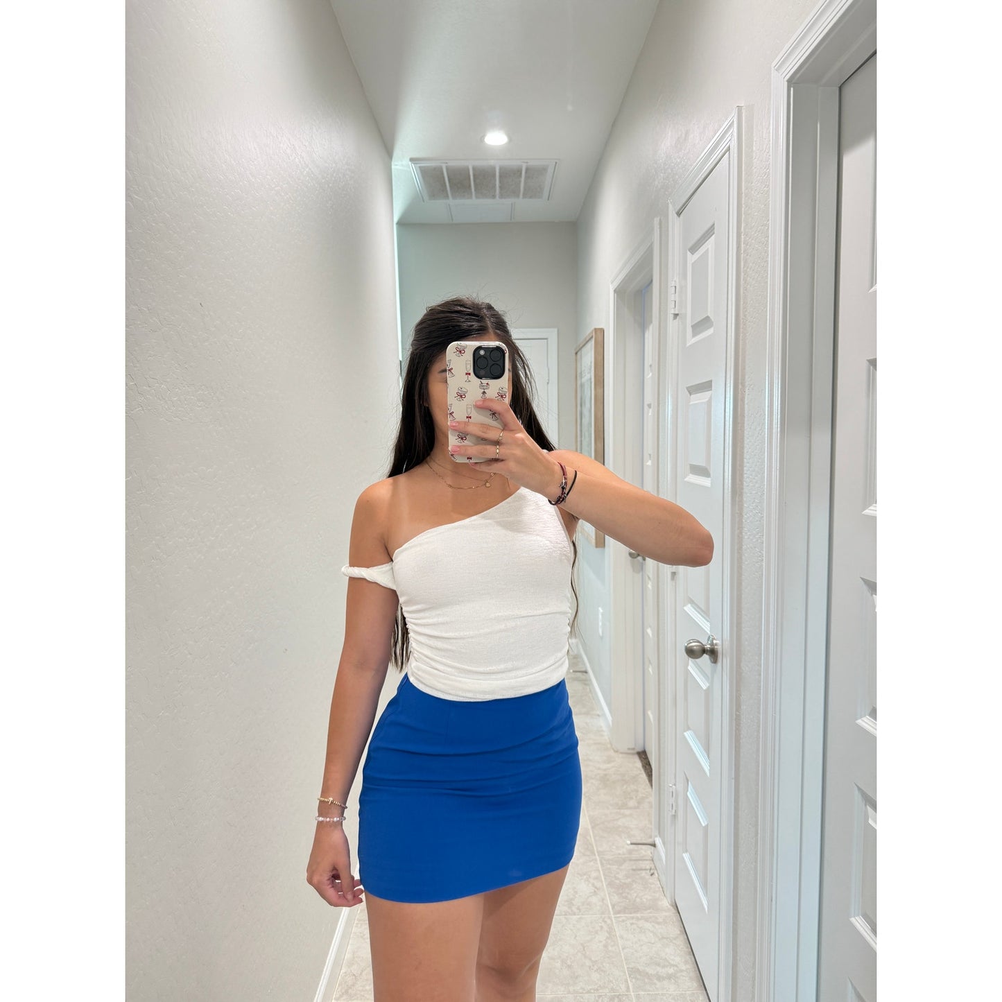 Abercrombie & Fitch blue scarlett mini skort - size small