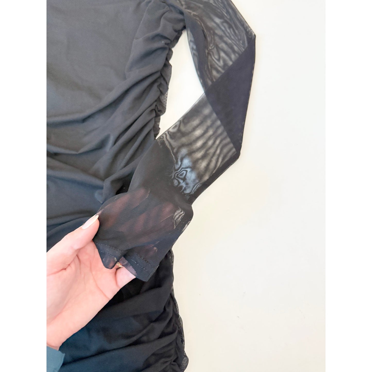 Princess polly black longsleeve mini dress - size 4