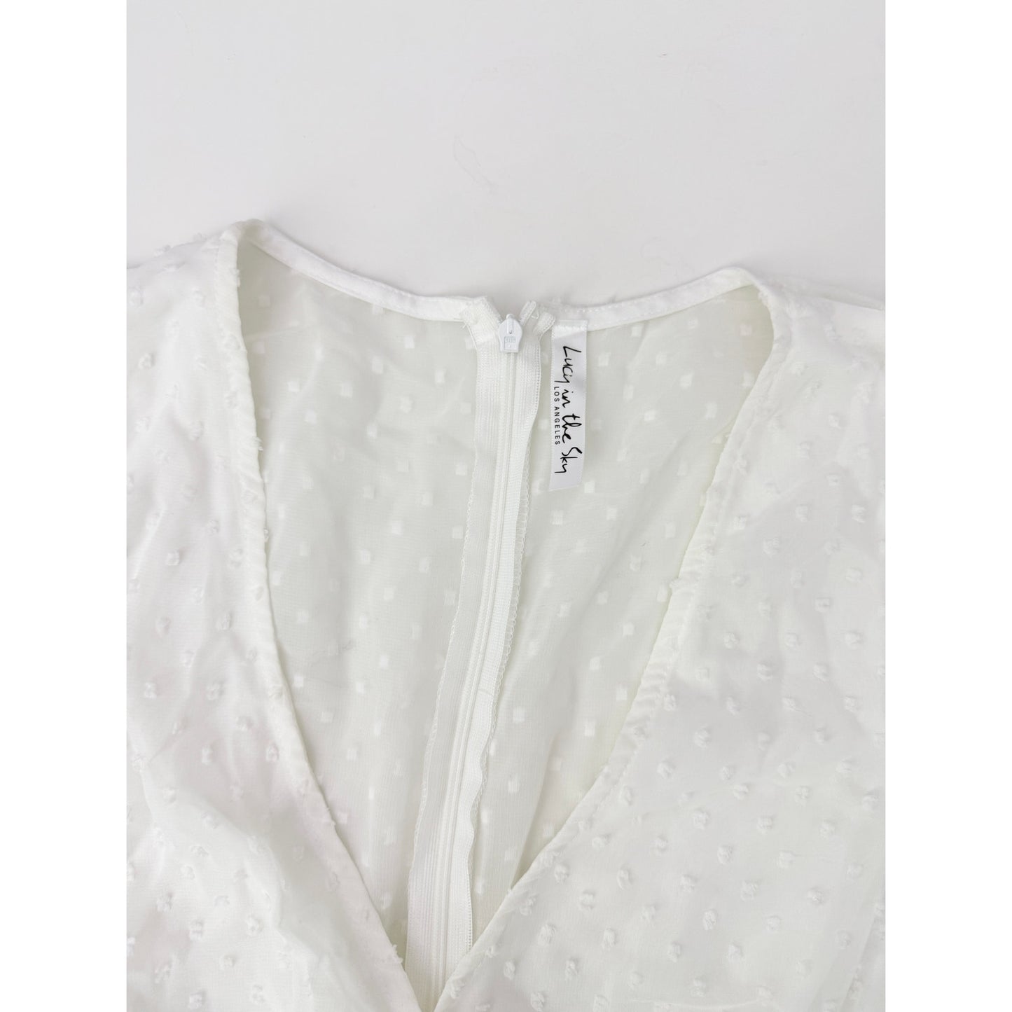 Lucy in the Sky White Tiered Mini Dress - Size Small